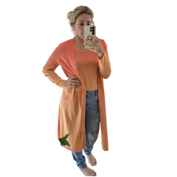 Edinburgh Knitwear Peach Ombre Cardigan & Tank Set Size S Pima Cotton winter set - Picture 2 of 10